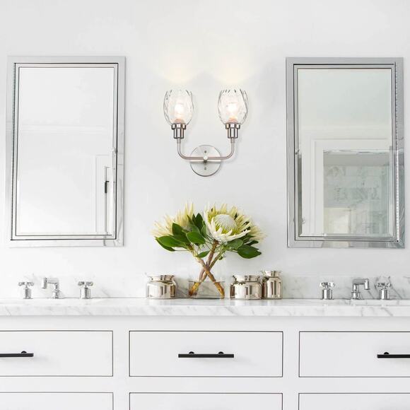 XiNBEi Lighting Wall Sconce Brushed Nickel, 2-Light Bathroom Vanity Light with - Picture 6 of 8